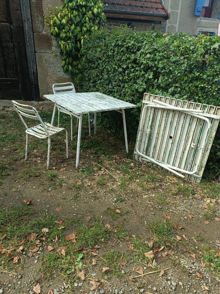 ijzeren tafel opklapbaar, Huis en Inrichting, Tafels | Eettafels, Ophalen, Gebruikt, 50 tot 100 cm, Vierkant