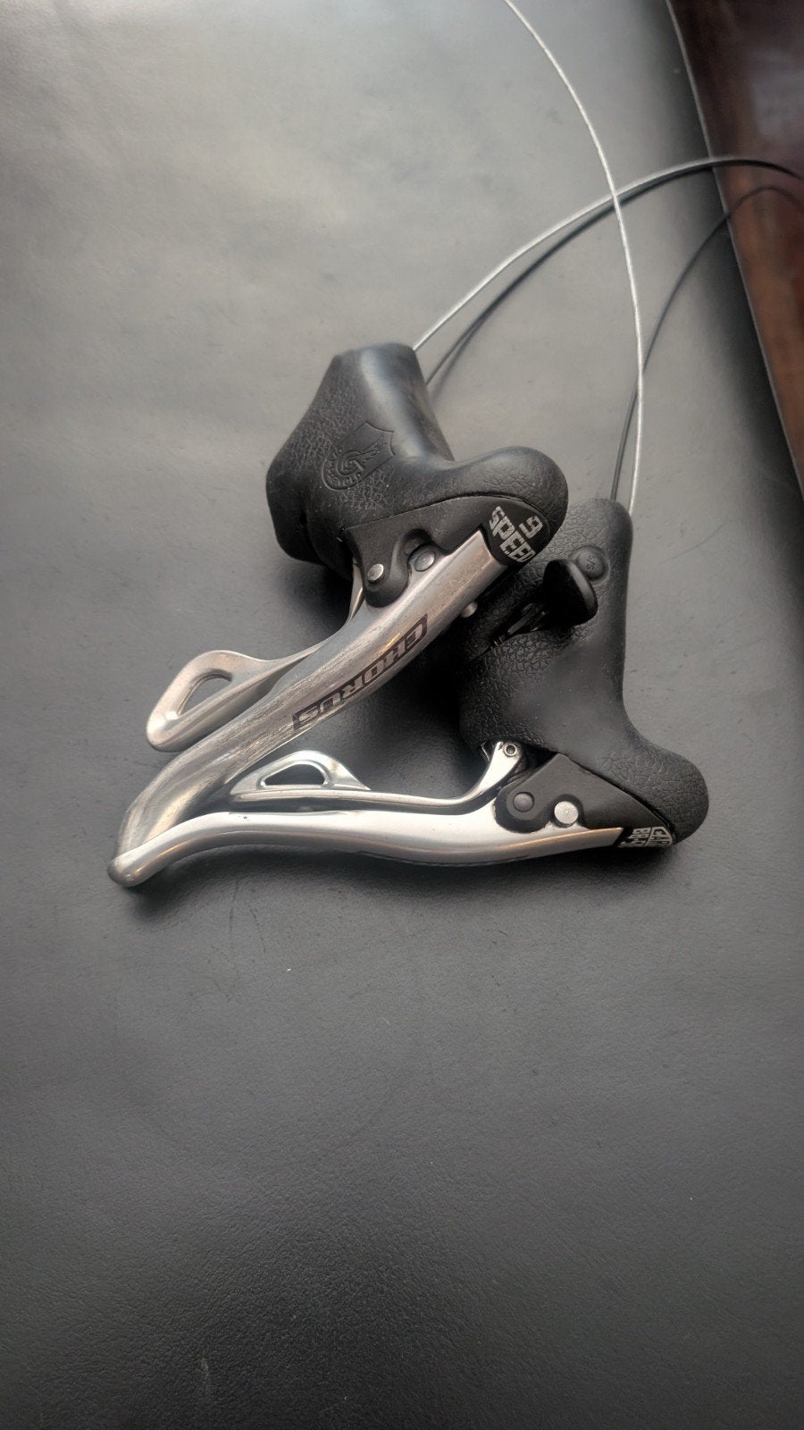 Campagnolo Chorus 2x9 Speed Shifters, Gebruikt, Ophalen of Verzenden, Aluminium, Racefiets