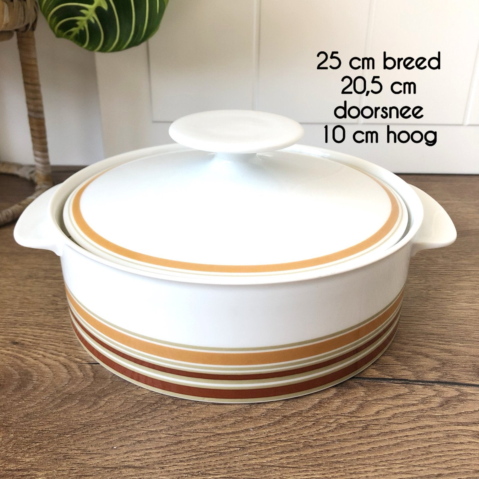 Vintage Thomas Germany schaal met deksel - bruin/oranje, Gebruikt, Overige merken, Vintage, Ophalen of Verzenden