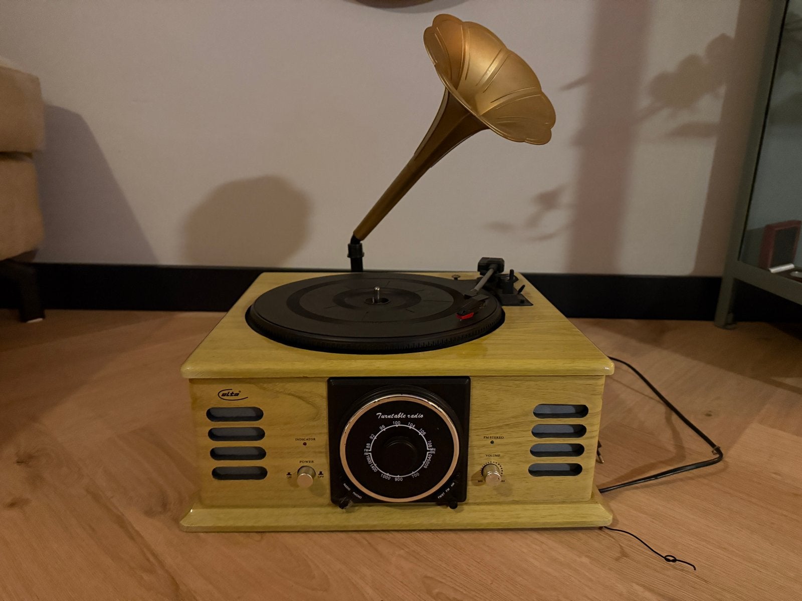 Elta Platenspeler met Radio en Hoorn - Retro Design, Ophalen of Verzenden, Gebruikt, Platenspeler, Overige merken