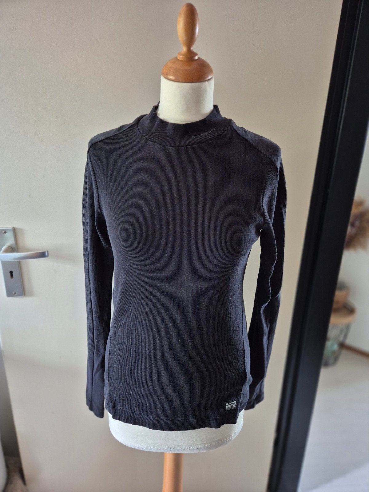 ​G-Star Raw geribd shirt, zwart, maat M, Maat 38/40 (M), Zwart, Ophalen of Verzenden, Zo goed als nieuw