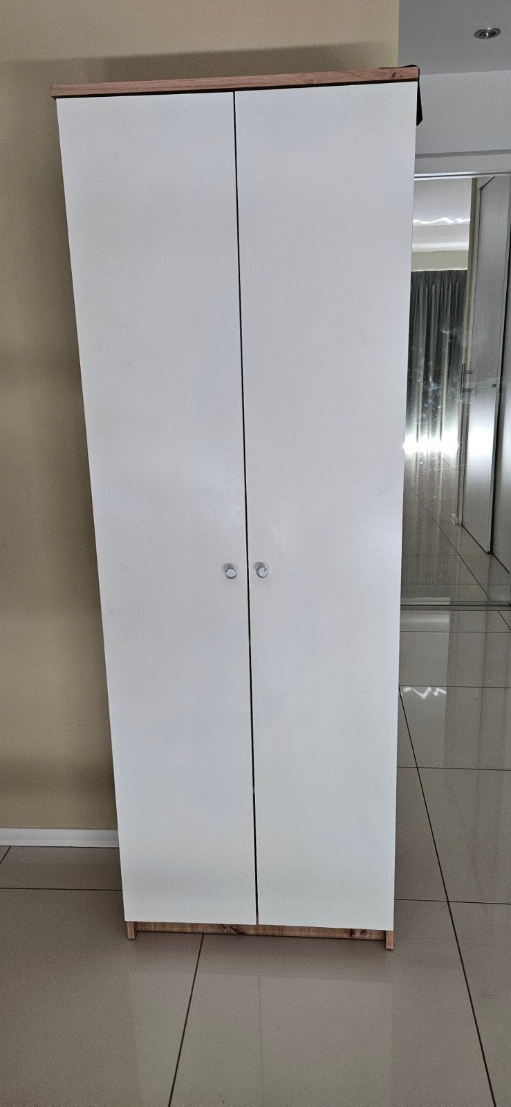 Moderne Schoenenkast met 6 Vakken - Wit/Houtlook, Huis en Inrichting, Ophalen, Zo goed als nieuw, Modern