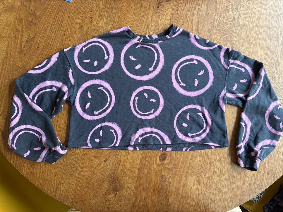H&M Dunne sweater met smileys maat 170, Ophalen of Verzenden, Gebruikt, Jongen of Meisje, Trui of Vest