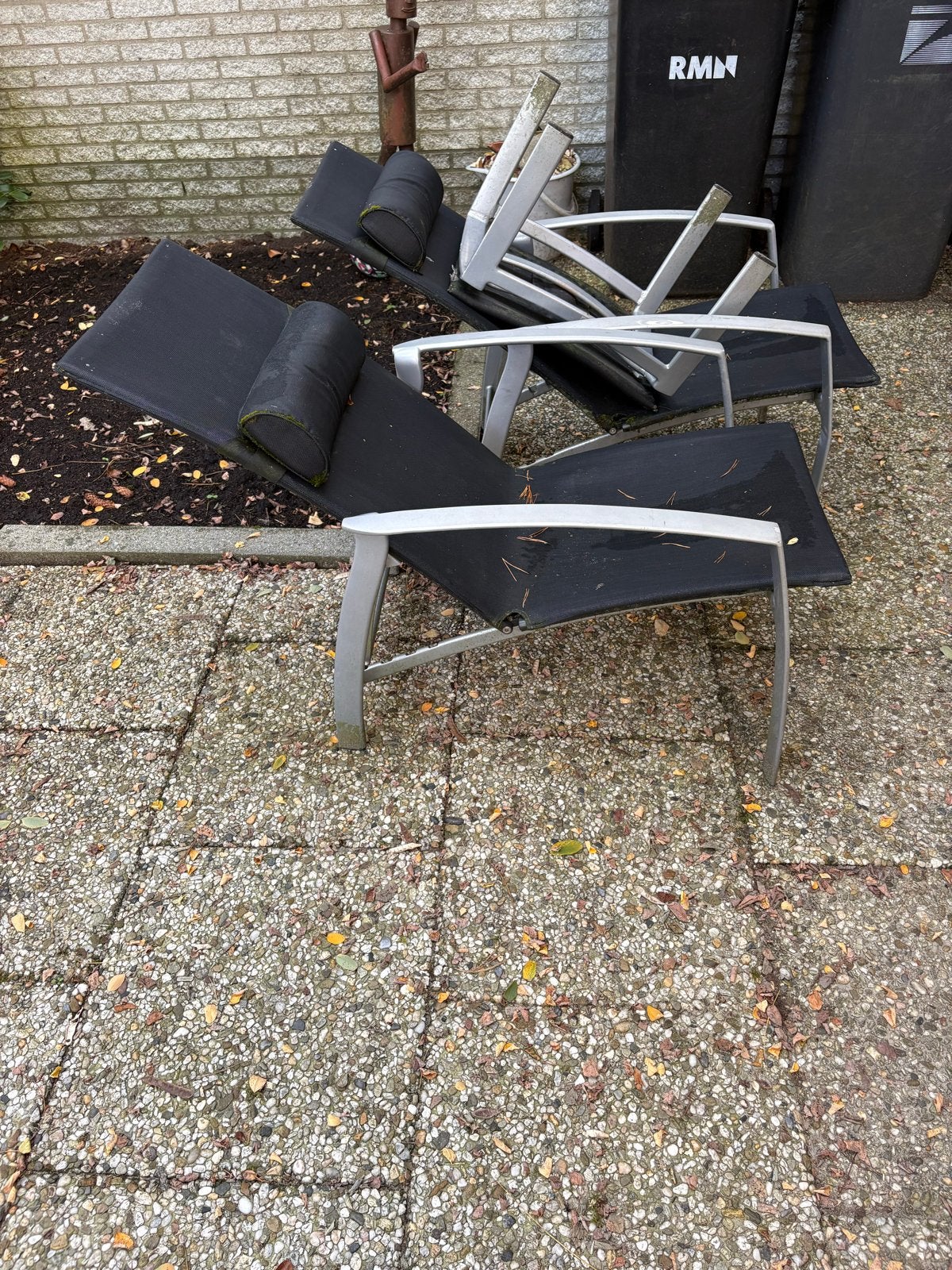 Loungestoelen tuin aluminium, Ophalen, Gebruikt, Aluminium, Verstelbaar