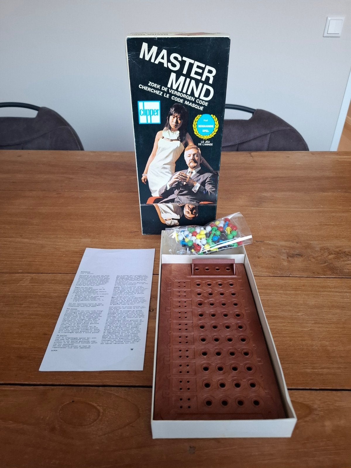 Mastermind spel van Clipper - Zoek de verborgen code, Een of twee spelers, Ophalen of Verzenden, Zo goed als nieuw, Clipper