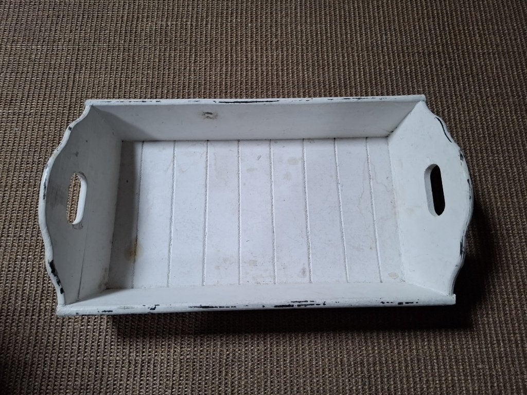 Wit dienblad hout, Huis en Inrichting, Woonaccessoires | Dienbladen, Ophalen of Verzenden, Rechthoekig, Hout, Dienblad