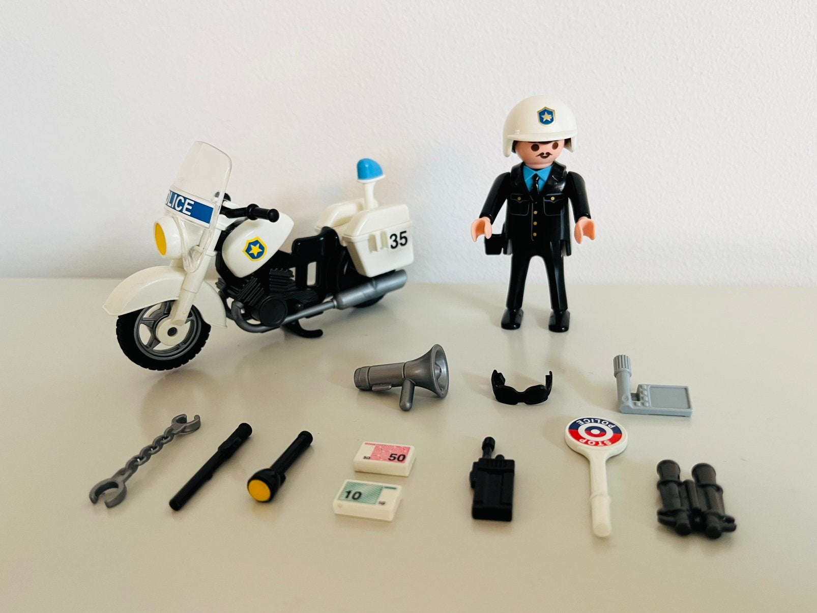 Playmobil politie, motor, koffer, Ophalen of Verzenden, Zo goed als nieuw, Losse onderdelen, Overige typen