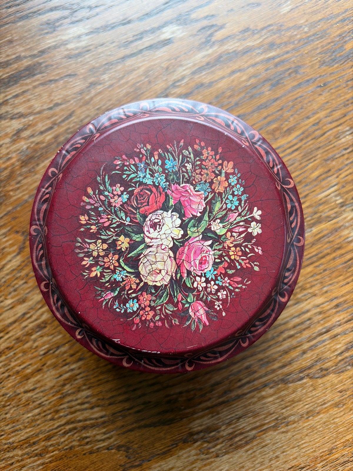 Vintage Barringer Wallis & Manners Blik met Bloemen, Ophalen