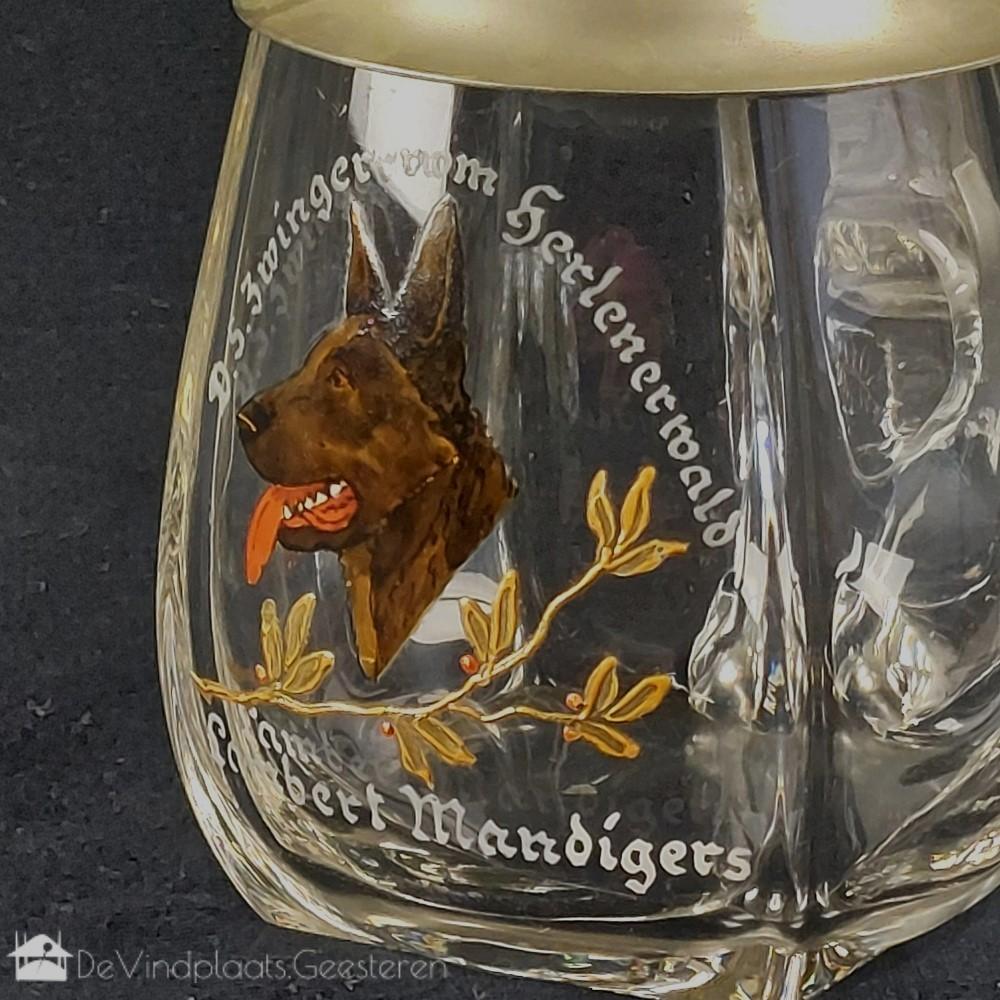 Antieke bierpul met herdershond, Ophalen of Verzenden