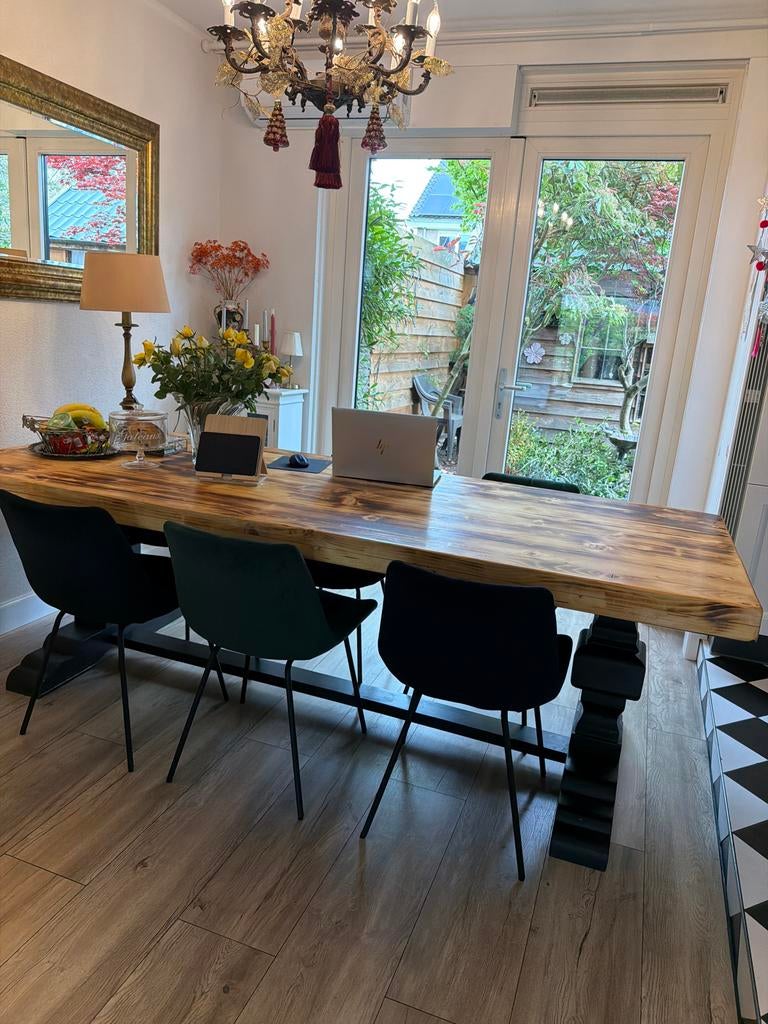 Robuuste Kloostertafel L240xB98xH79 direct beschikbaar, Ophalen, Gebruikt, 200 cm of meer, 50 tot 100 cm