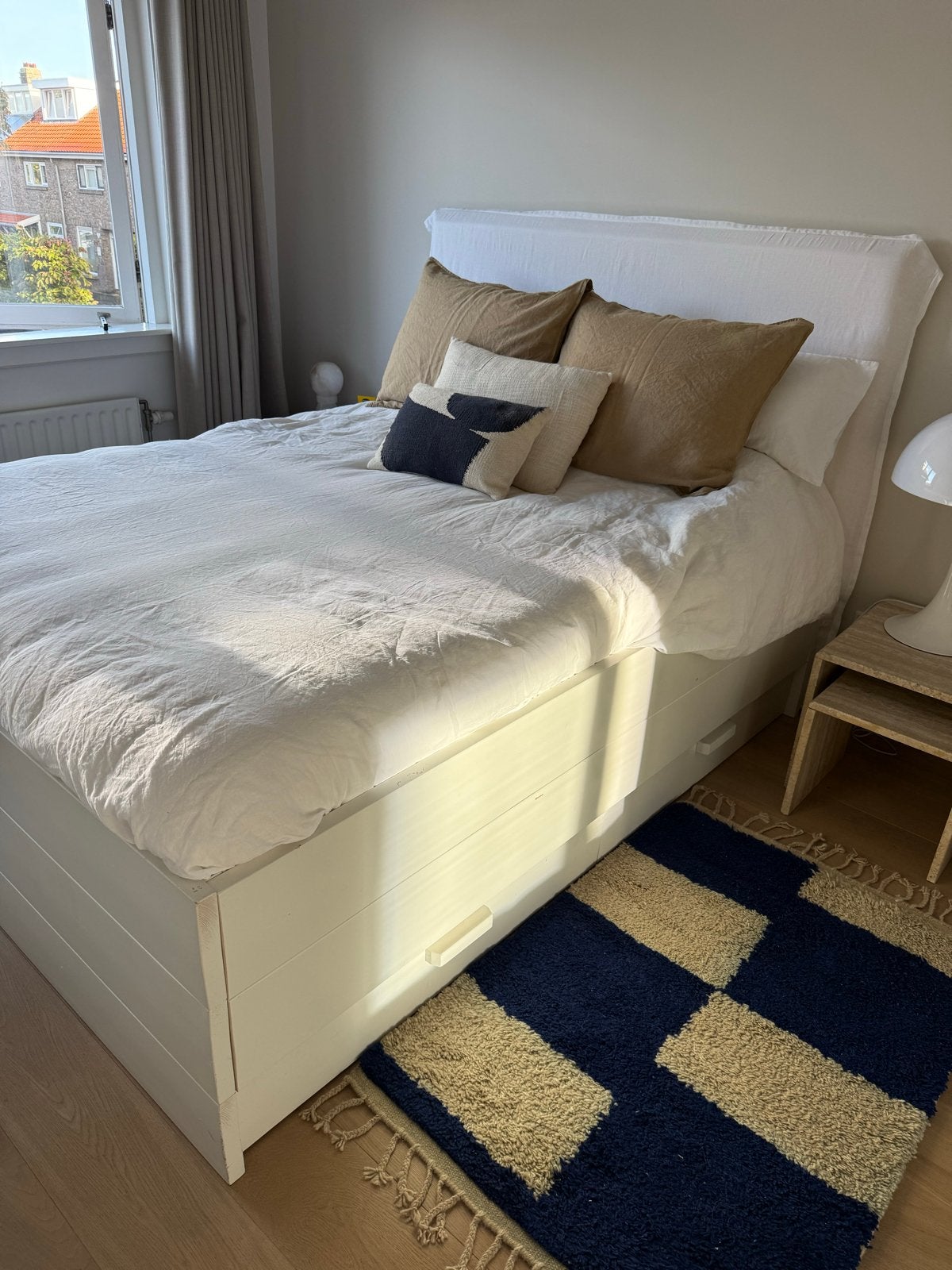 Tweepersoonsbed 160x200 wit hout met lades, Ophalen, Wit, Tweepersoons, Zo goed als nieuw