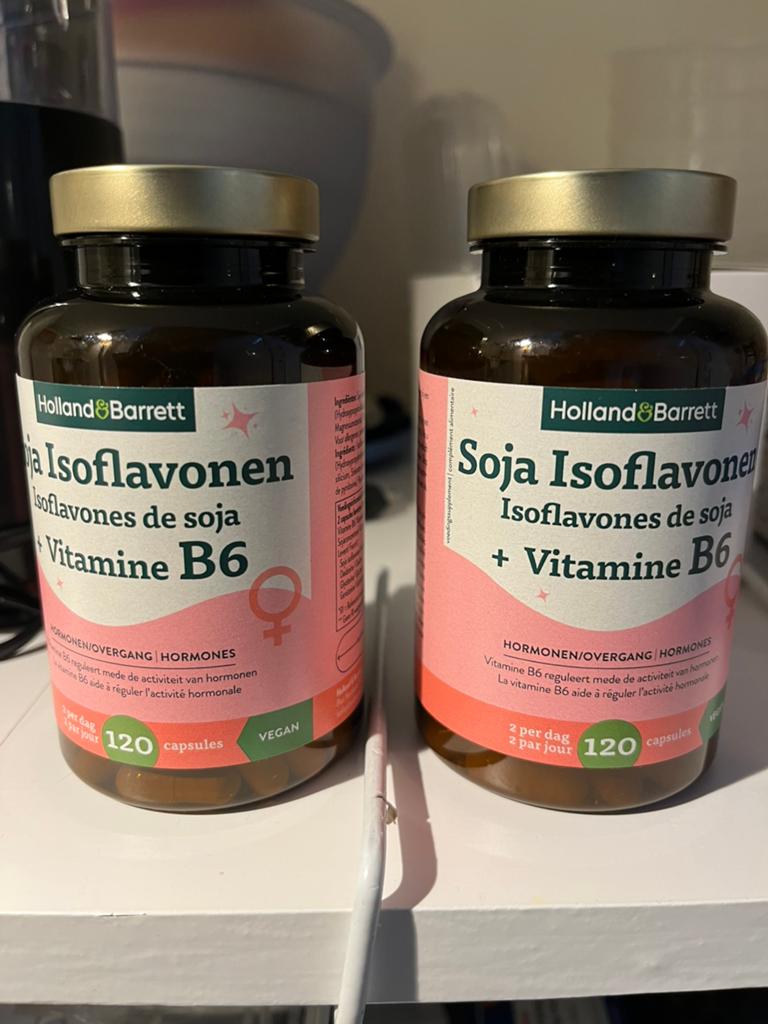 Holland & Barrett Soja Isoflavonen + Vitamine B6 - 2x120 cap, Sport en Fitness, Gezondheidsproducten en Wellness, Ophalen of Verzenden