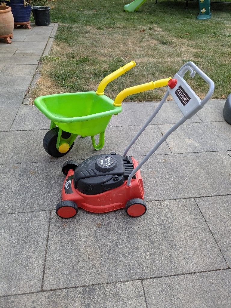 Speel grasmaaier en kruiwagen, Ophalen, Gebruikt