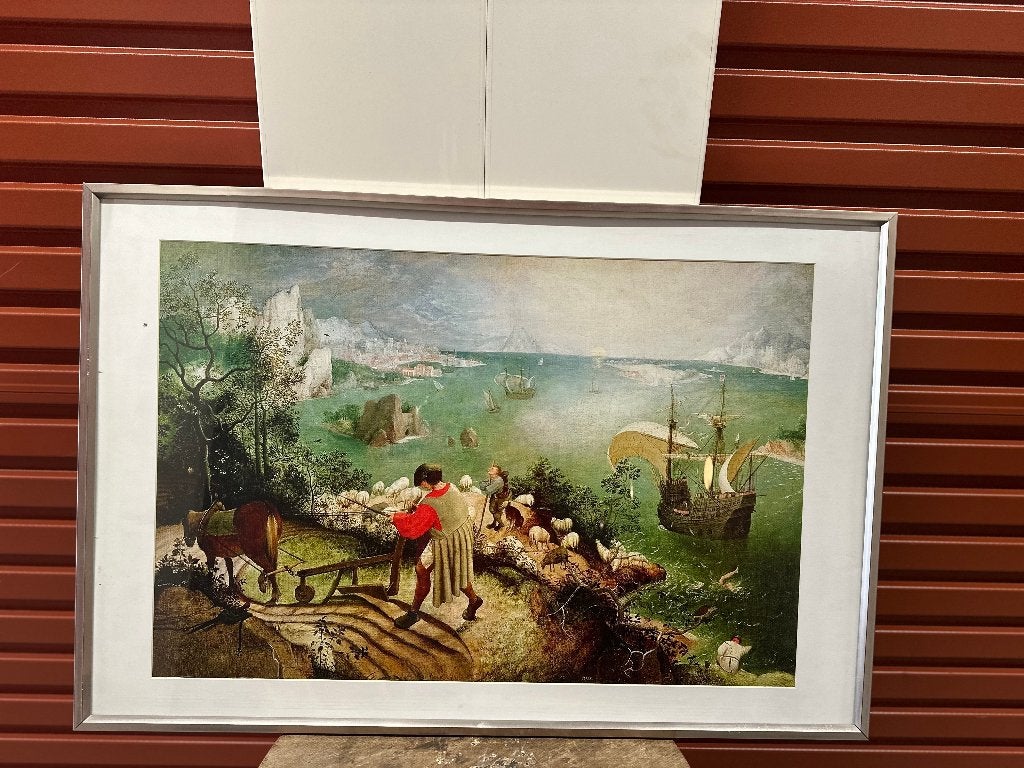 Kunstposter Icarus, Ophalen of Verzenden, Zo goed als nieuw, Overige onderwerpen, Met lijst