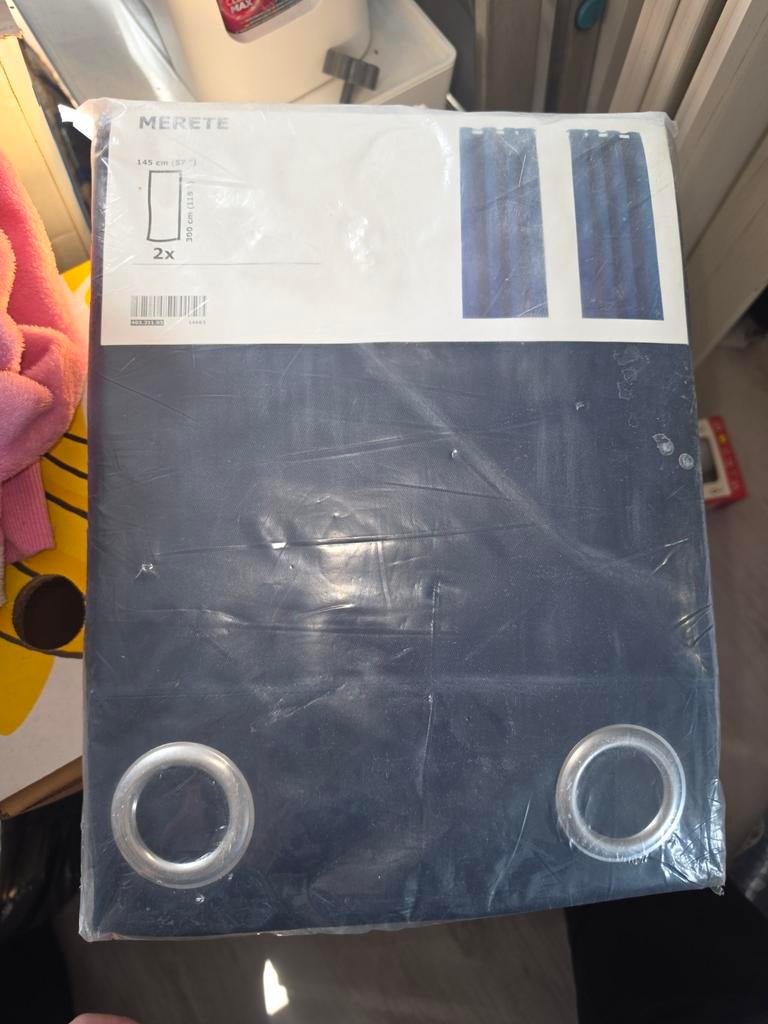Nieuwe gordijnen ikea merete  blauw 2 pakken, 100 tot 150 cm, Nieuw, Ophalen of Verzenden, 200 cm of meer