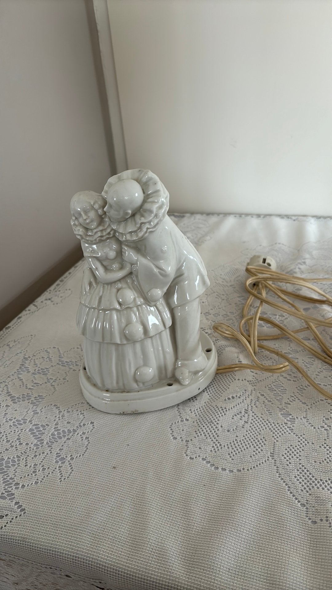 Art deco Vintage Porseleinen  "Pierrot & Colombine", Antiek en Kunst, Antiek | Lampen, Ophalen of Verzenden