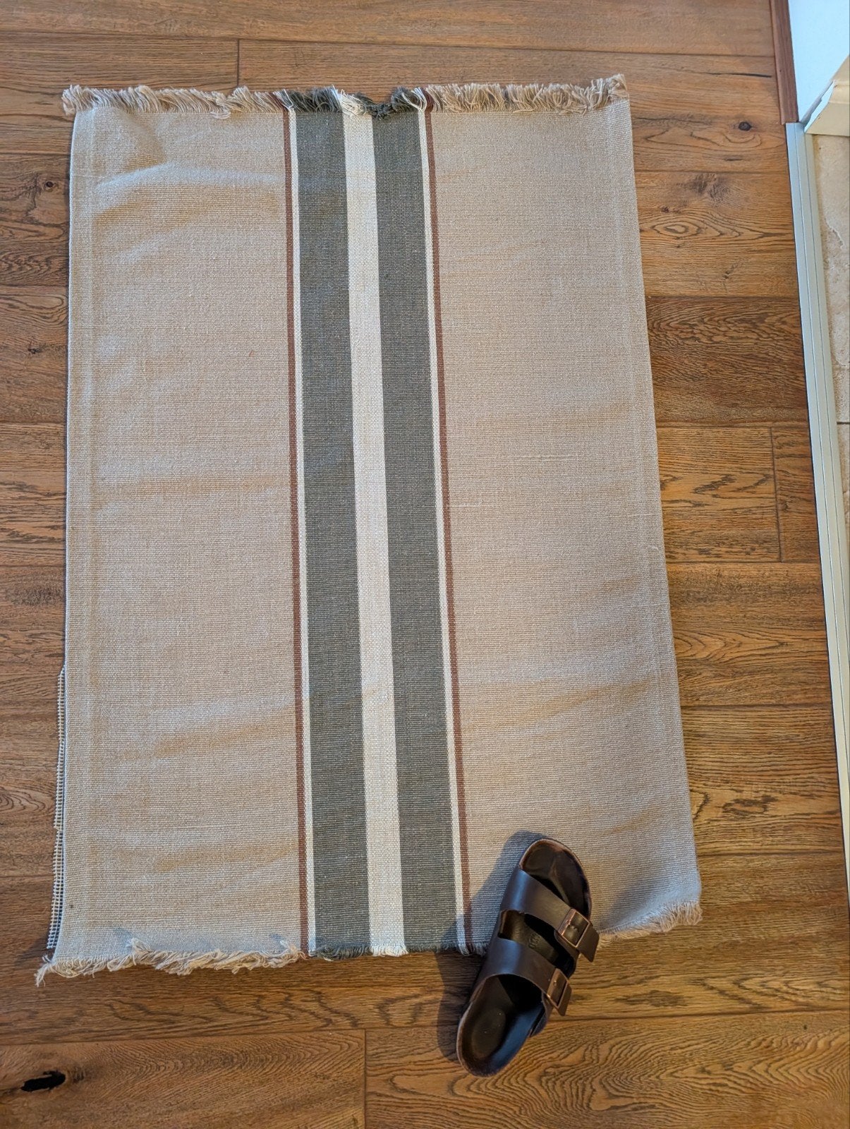 Stijlvol vloerkleed met streepdesign - Zo goed als nieuw, 100 tot 150 cm, Modern, Scandinavisch, Grijs, Zo goed als nieuw
