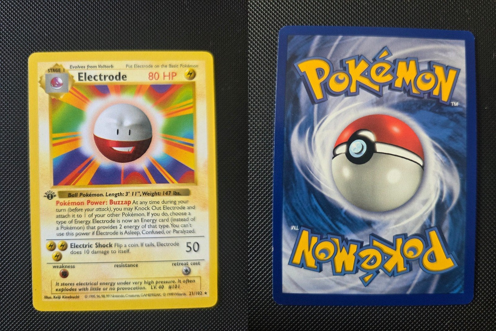 1st Edition Shadowless Electrode Base Set 21/102, Ophalen of Verzenden, Zo goed als nieuw, Losse kaart
