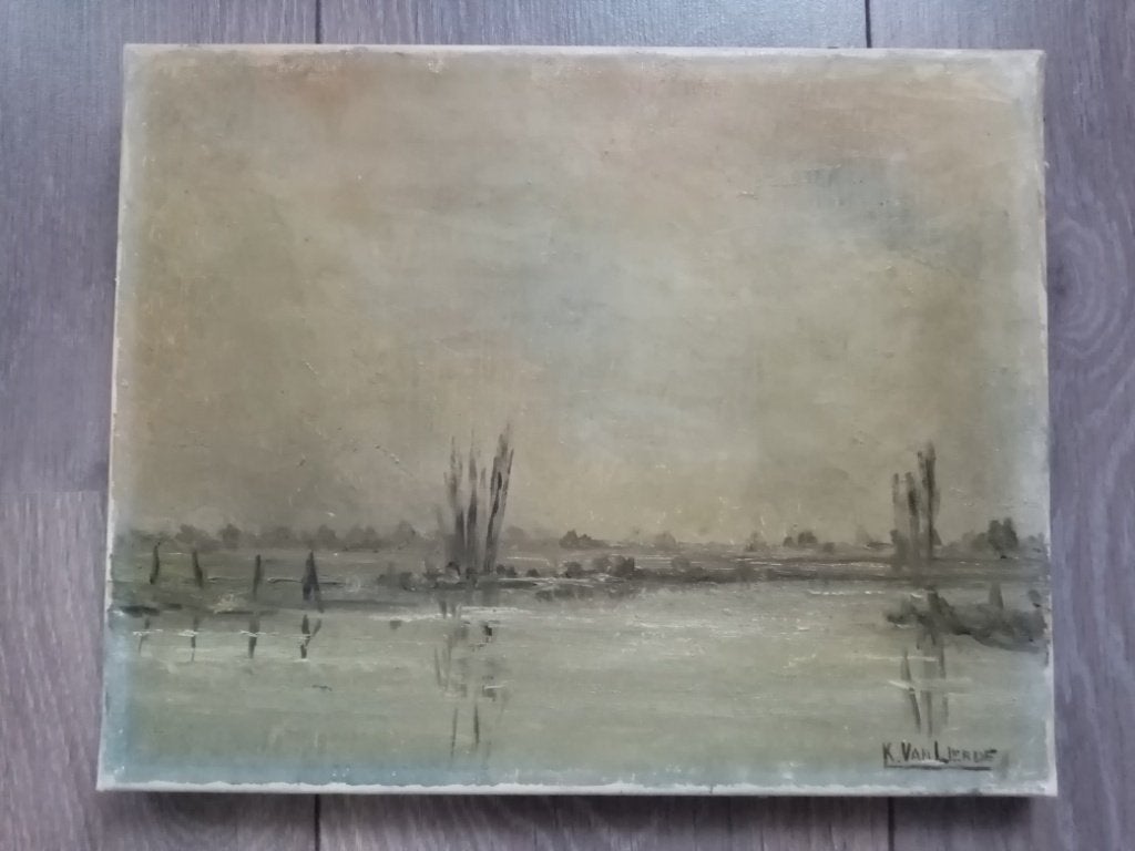 Schilderij van F. Vanlierde, Ophalen of Verzenden, Gesigneerd, Landschap, Doek