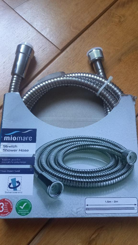 Miomare Doucheslang 2m - nieuw, Doe-het-zelf en Verbouw, Sanitair, Ophalen of Verzenden, Nieuw, Rvs, Douche