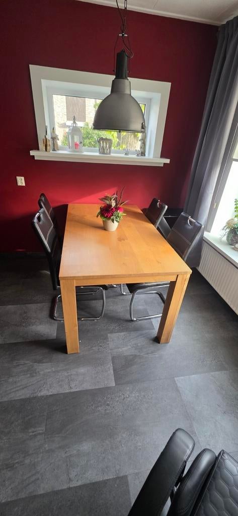 Robuuste houten eettafel - Perfect voor gezellige diners, Huis en Inrichting, Tafels | Eettafels, Ophalen, 100 tot 150 cm, 50 tot 100 cm