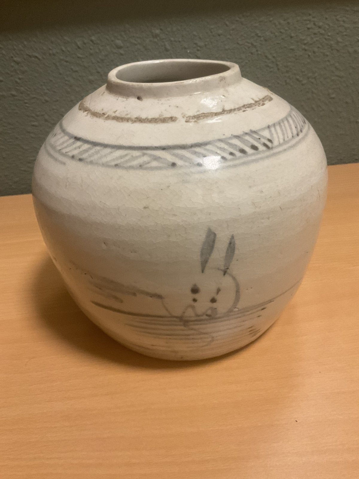 Antieke Chinese gemberpot in grijstinten, geglazuurd, Ophalen of Verzenden