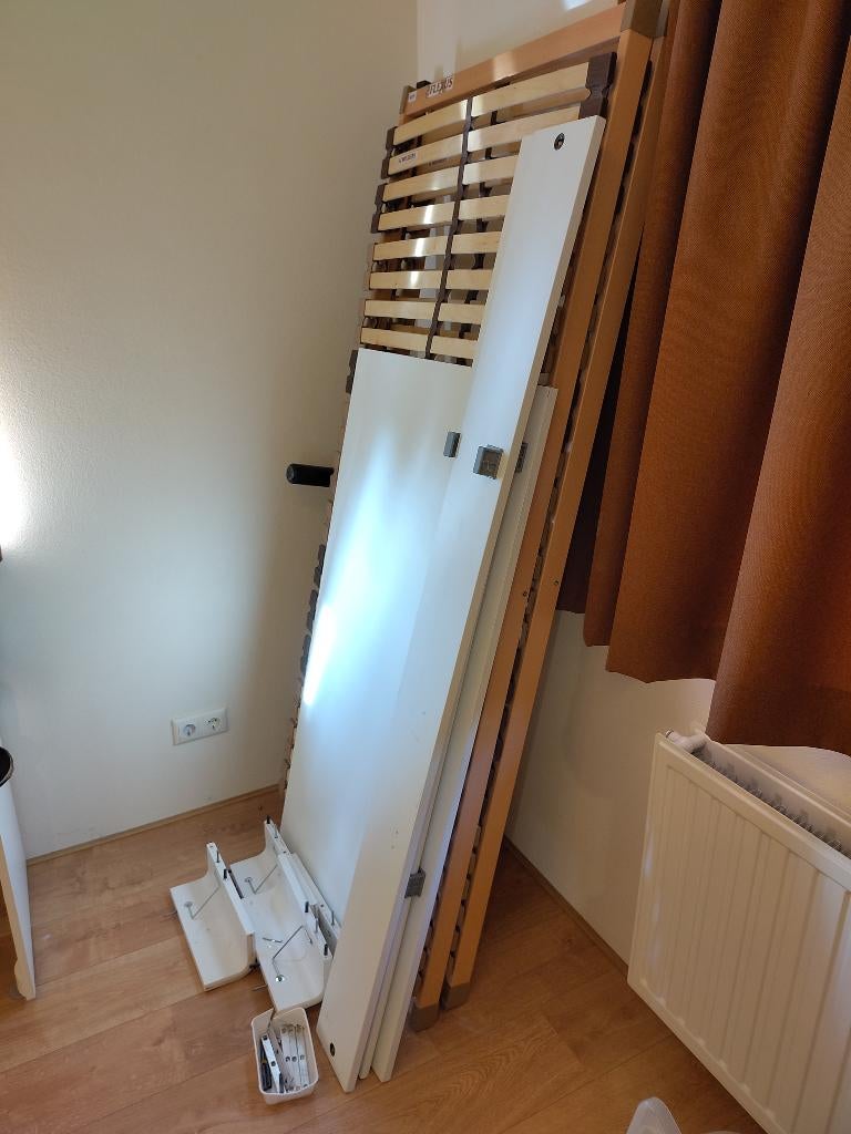 Auping Auronde 160 x 200 wit incl. 2 lattenbodems, Huis en Inrichting, Slaapkamer | Bedden, Gebruikt, Wit, Tweepersoons, Ophalen of Verzenden