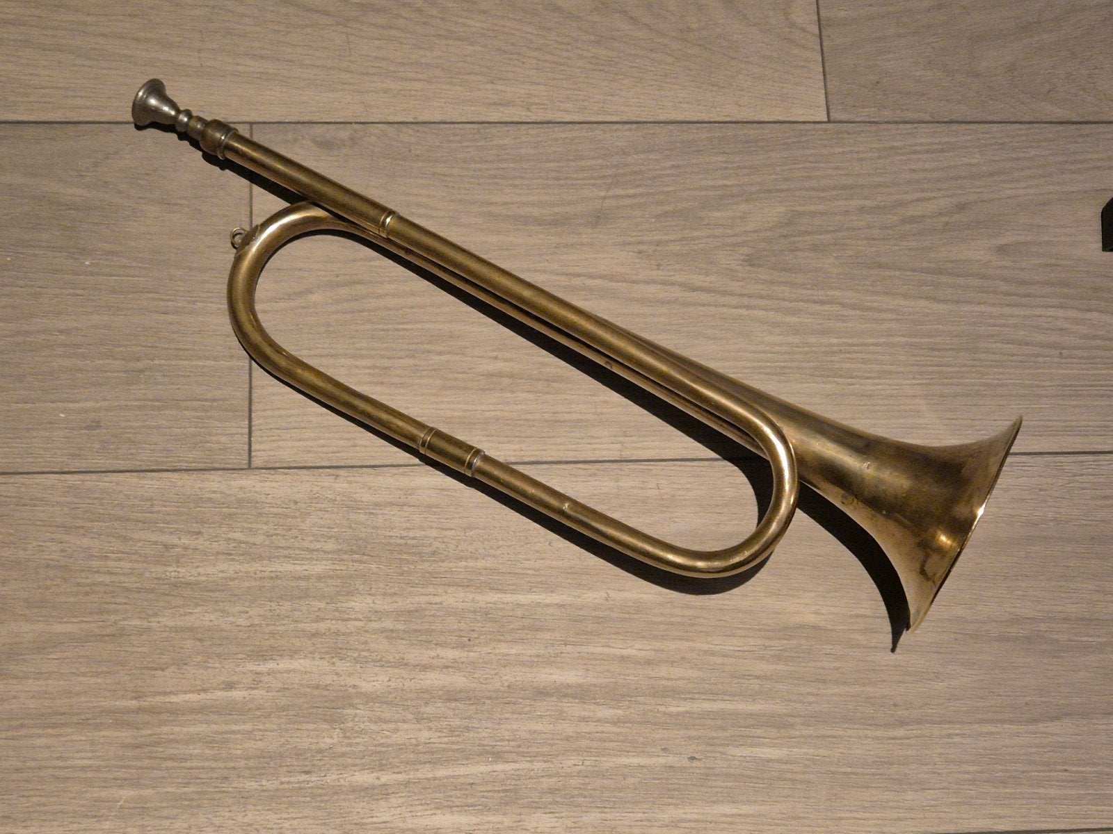 Koperen signaalhoorn, Muziek en Instrumenten, Blaasinstrumenten | Trompetten, Ophalen of Verzenden, Gebruikt, Overige typen