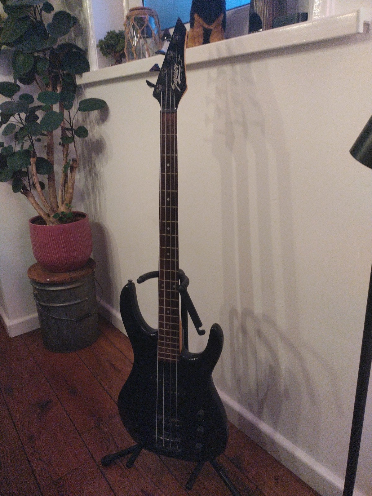Squier precision basgitaar | zwart | 4-snaar | 22 frets, Ophalen of Verzenden, Gebruikt, Elektrisch