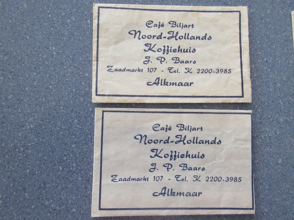 2 x Alkmaar, café-biljart Noord-Hollands Koffiehuis, Verzenden, Nederland