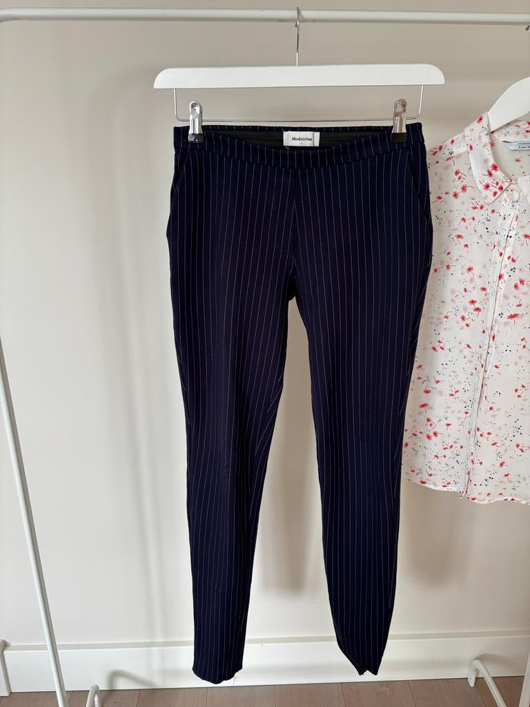 Modström gestreepte broek - Maat S, Kleding | Dames, Broeken en Pantalons, Zo goed als nieuw, Maat 36 (S), Blauw, Lang, Verzenden