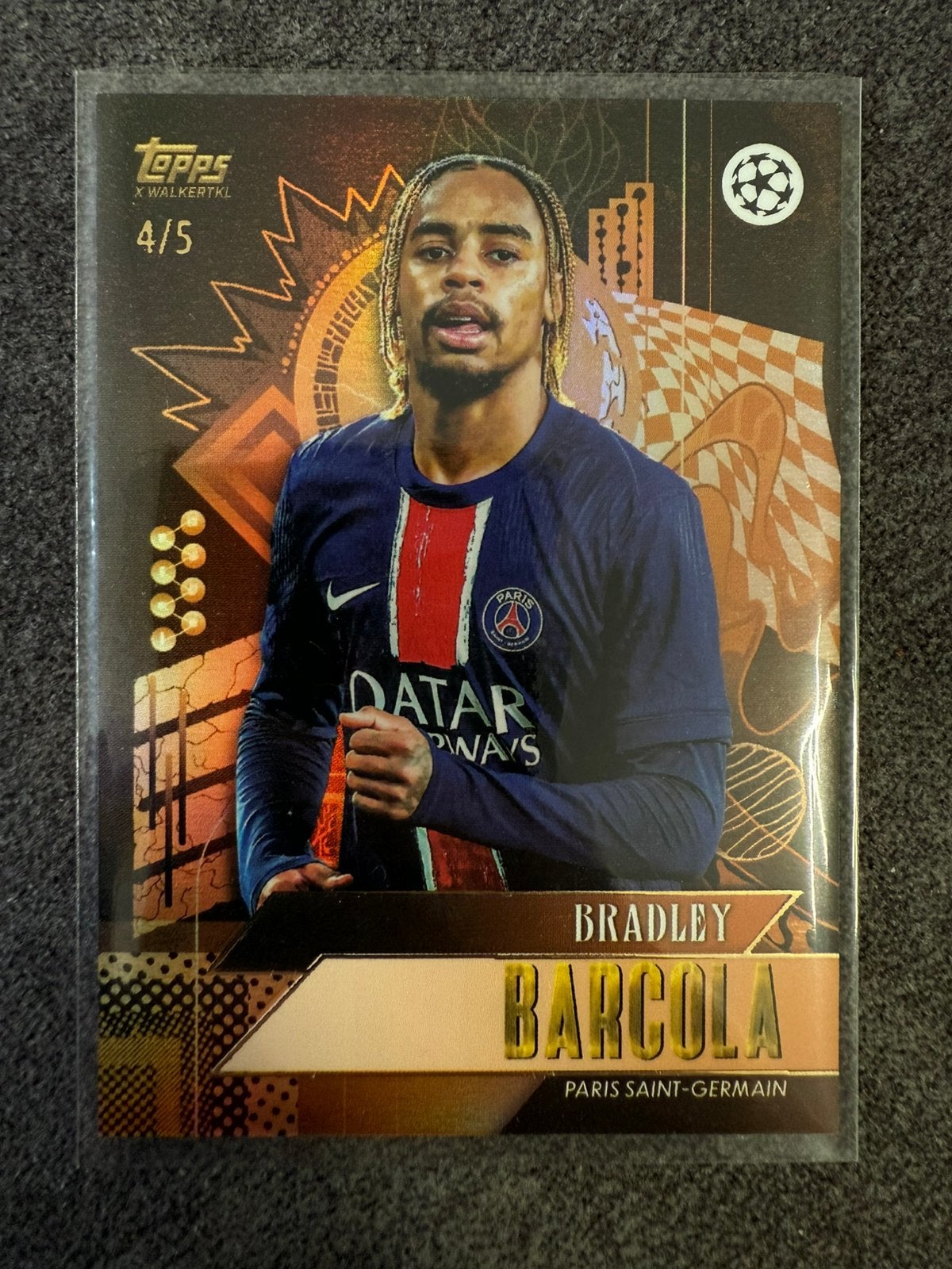 Bradley Barcola | Auto | 4/5 | Topps Gold, Ophalen of Verzenden, Nieuw