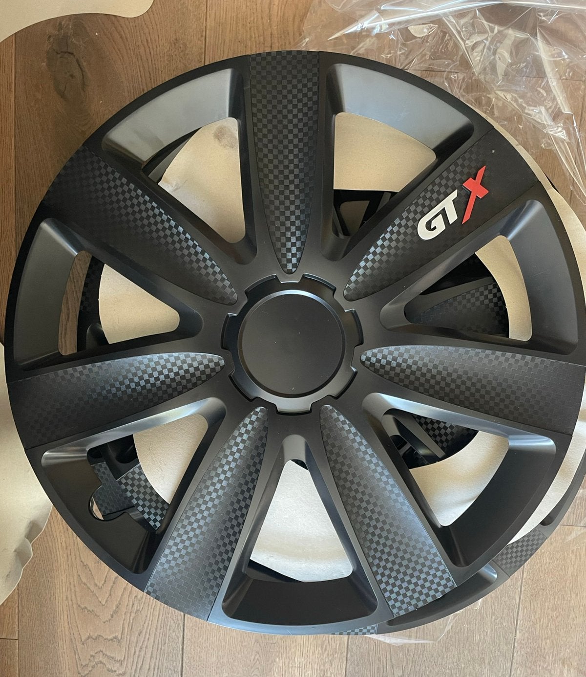 Nieuwe GTX Carbon 17 inch wieldoppen – set van 4 Universeel, Auto diversen, Wieldoppen, Ophalen, Nieuw