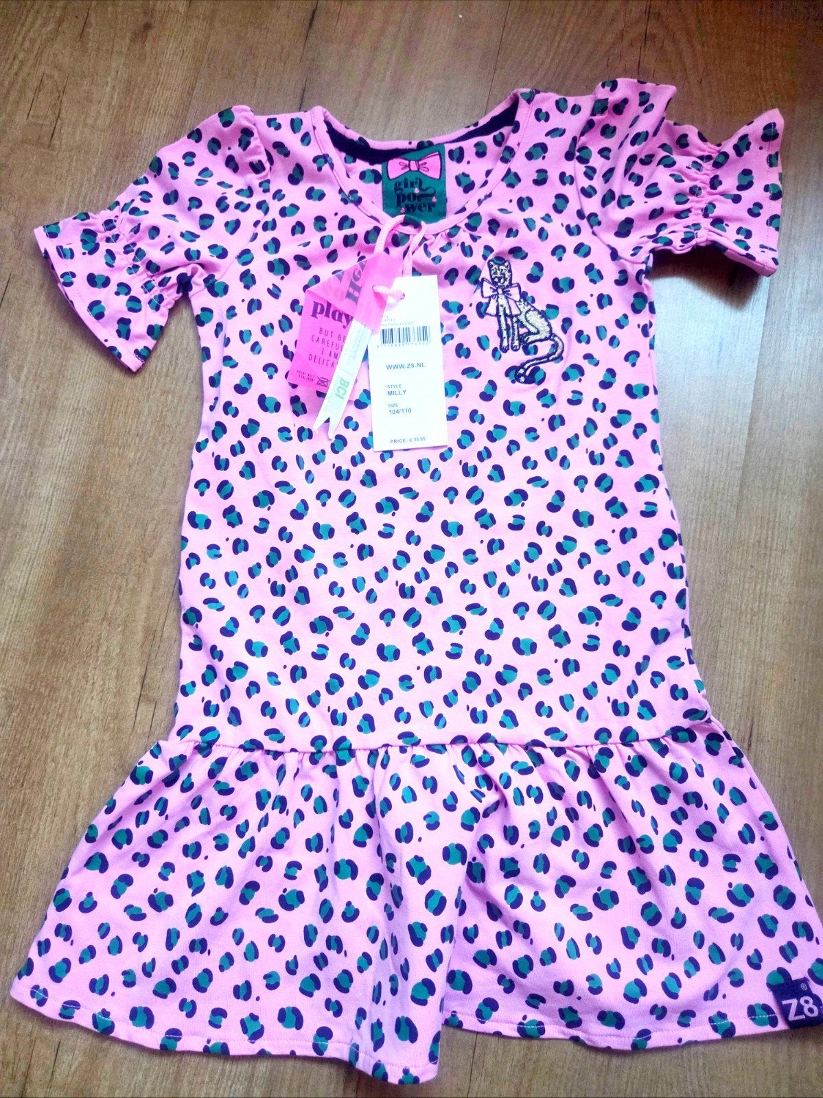 Z8 Milly jurk roze panterprint maat 104/110, Kinderen en Baby's, Kinderkleding | Overige, Ophalen of Verzenden, Nieuw, Z8, Meisje
