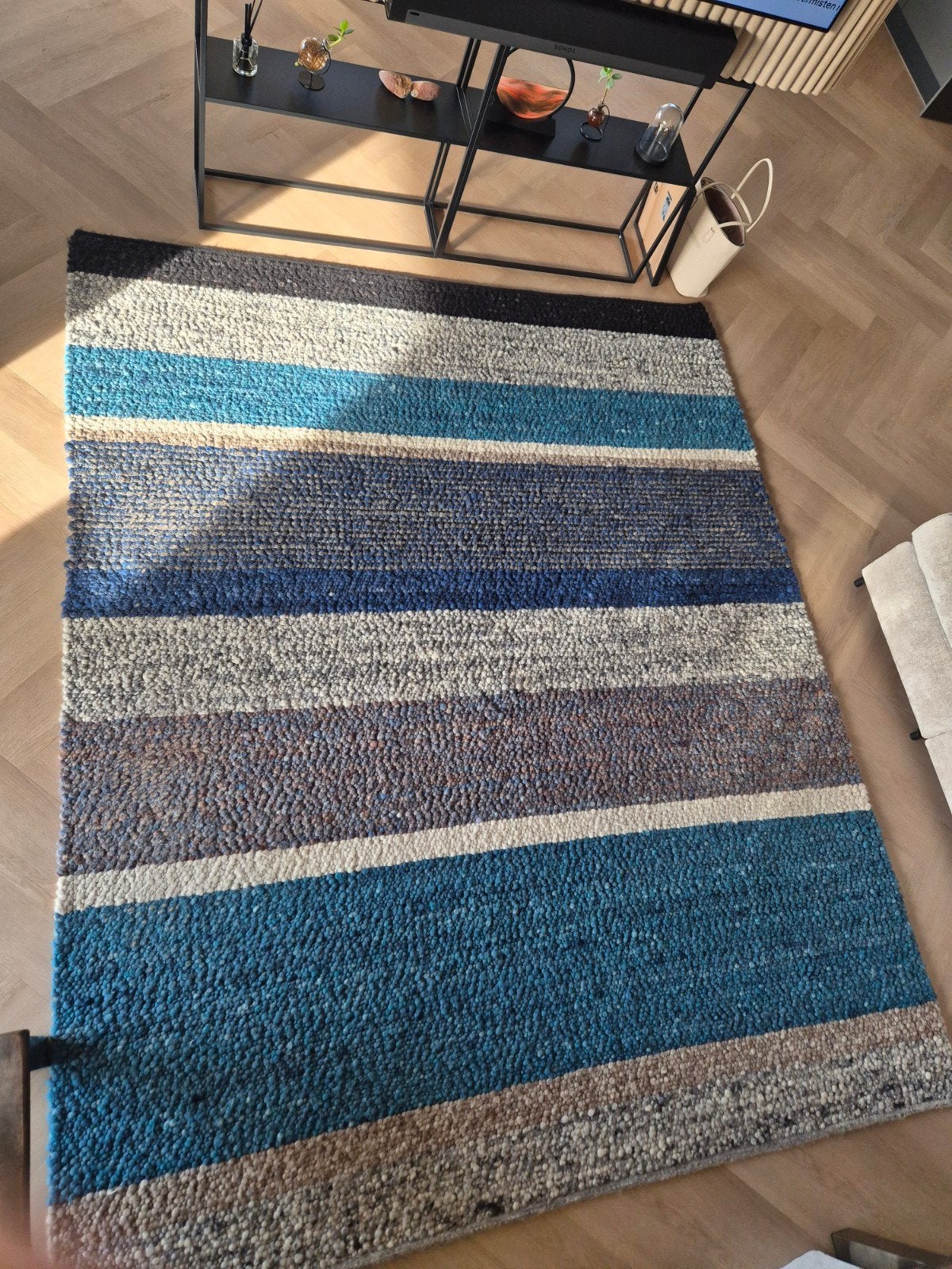 Wollen kleed 220x275, Huis en Inrichting, Ophalen, Blauw, Rechthoekig, 200 cm of meer