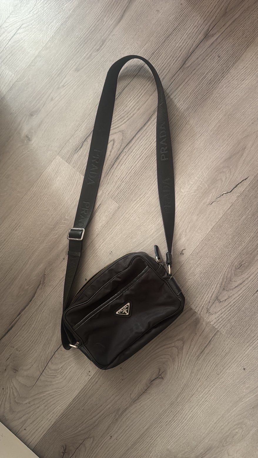 Prada Crossbody Zwart Nylon, Sieraden, Tassen en Uiterlijk, Tassen | Damestassen, Verzenden, Zo goed als nieuw, Zwart, Overige typen
