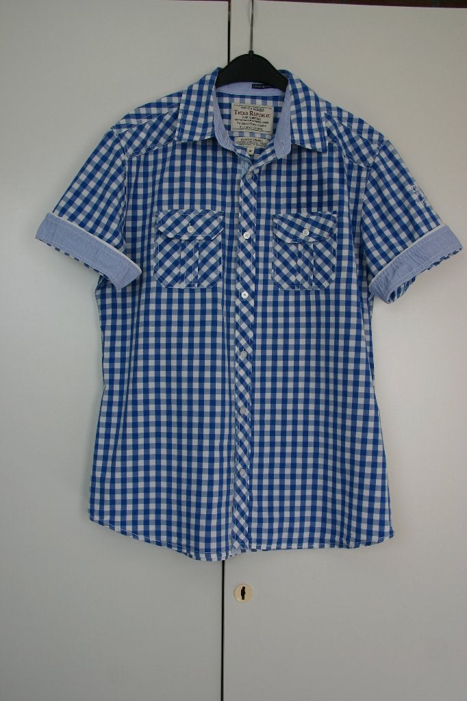 Overhemd merk Third Republic maat M, Kleding | Heren, Blauw, Zo goed als nieuw, Third Republic, Halswijdte 39/40 (M)
