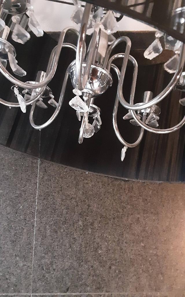 Chrome kroonluchter, Ophalen of Verzenden, Zo goed als nieuw, Stof