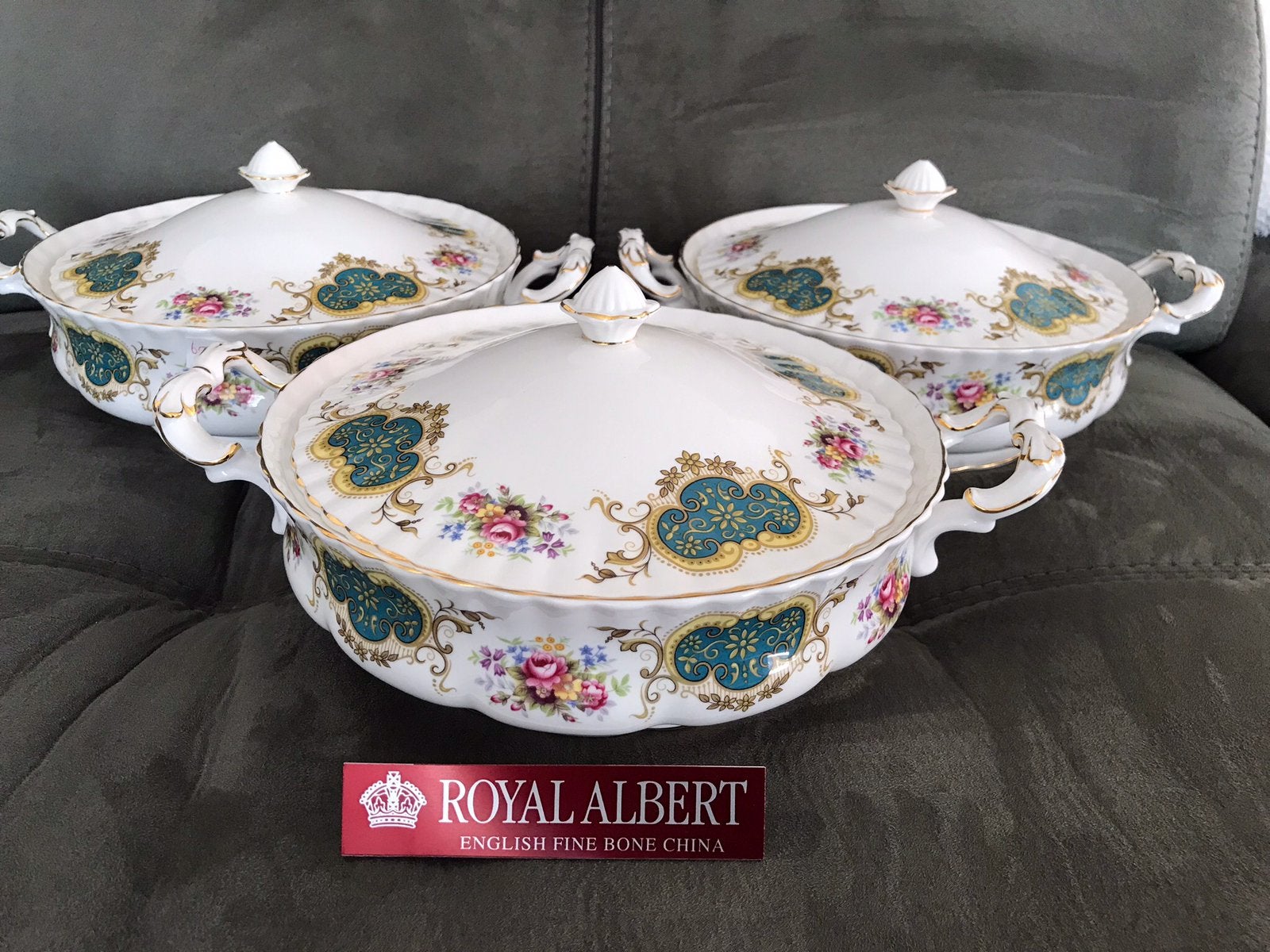 Royal albert BERKELEY DEKSCHALEN💚💚💚, Ophalen, Zo goed als nieuw, Porselein, Kop en/of schotel