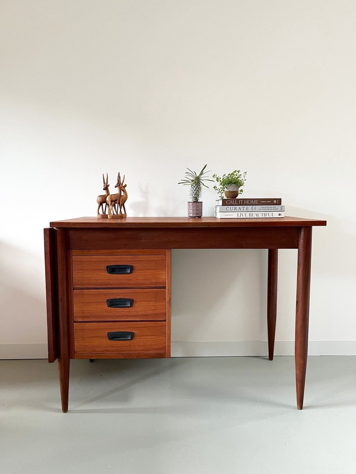 Vintage teak bureau Arne Vodder/Drop Leaf Desk, vintage, Ophalen, Overige typen, Gebruikt, Taberg
