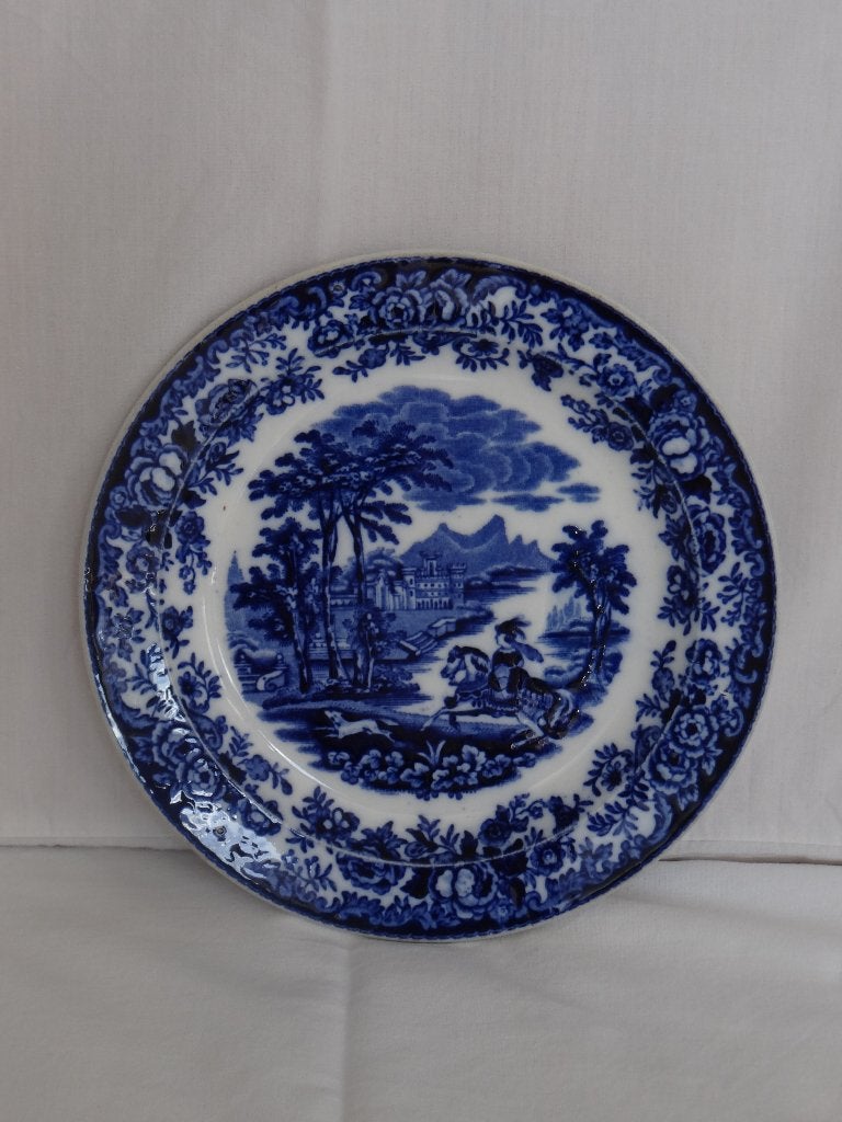 Petrus Regout Maastricht Amazone bord blauw wit, Ophalen of Verzenden