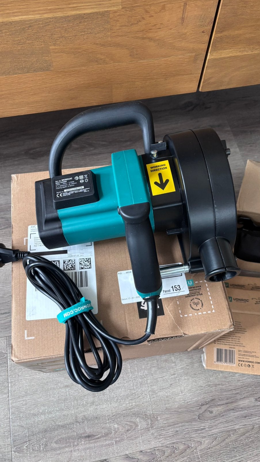 VONROC Muursleuvenfrees, Doe-het-zelf en Verbouw, Gereedschap | Zaagmachines, Overige typen, Ophalen of Verzenden, Zo goed als nieuw