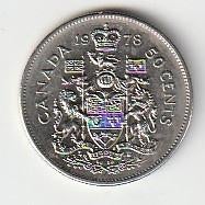 50  cent  1978  Canada. km. 75.3, Ophalen of Verzenden, Noord-Amerika, Losse munt
