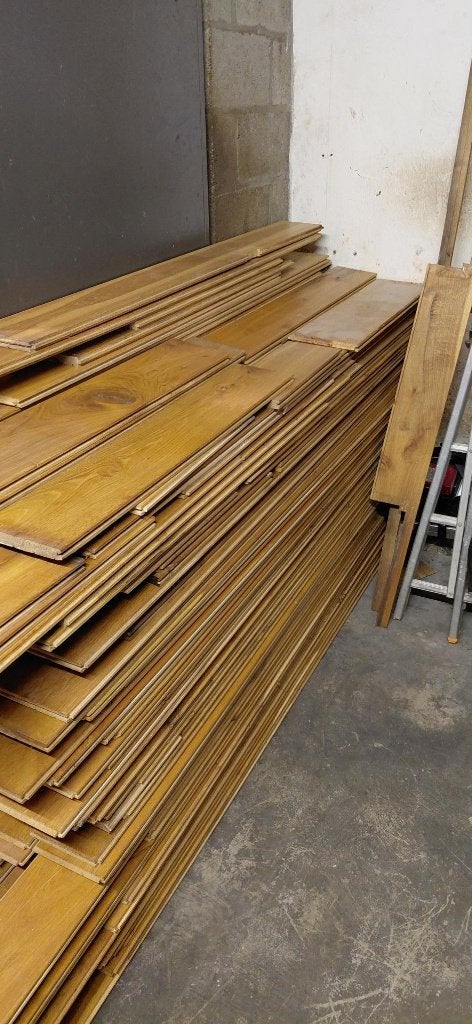 eikenhouten vloerdelen, Ophalen, Vloerdelen of -planken, Zo goed als nieuw, 10 m² of meer