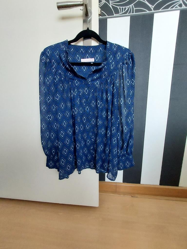 Studio Anneloes blouse met print, maat M, Kleding | Dames, Blouses en Tunieken, Nieuw, Maat 38/40 (M), Blauw, Ophalen of Verzenden