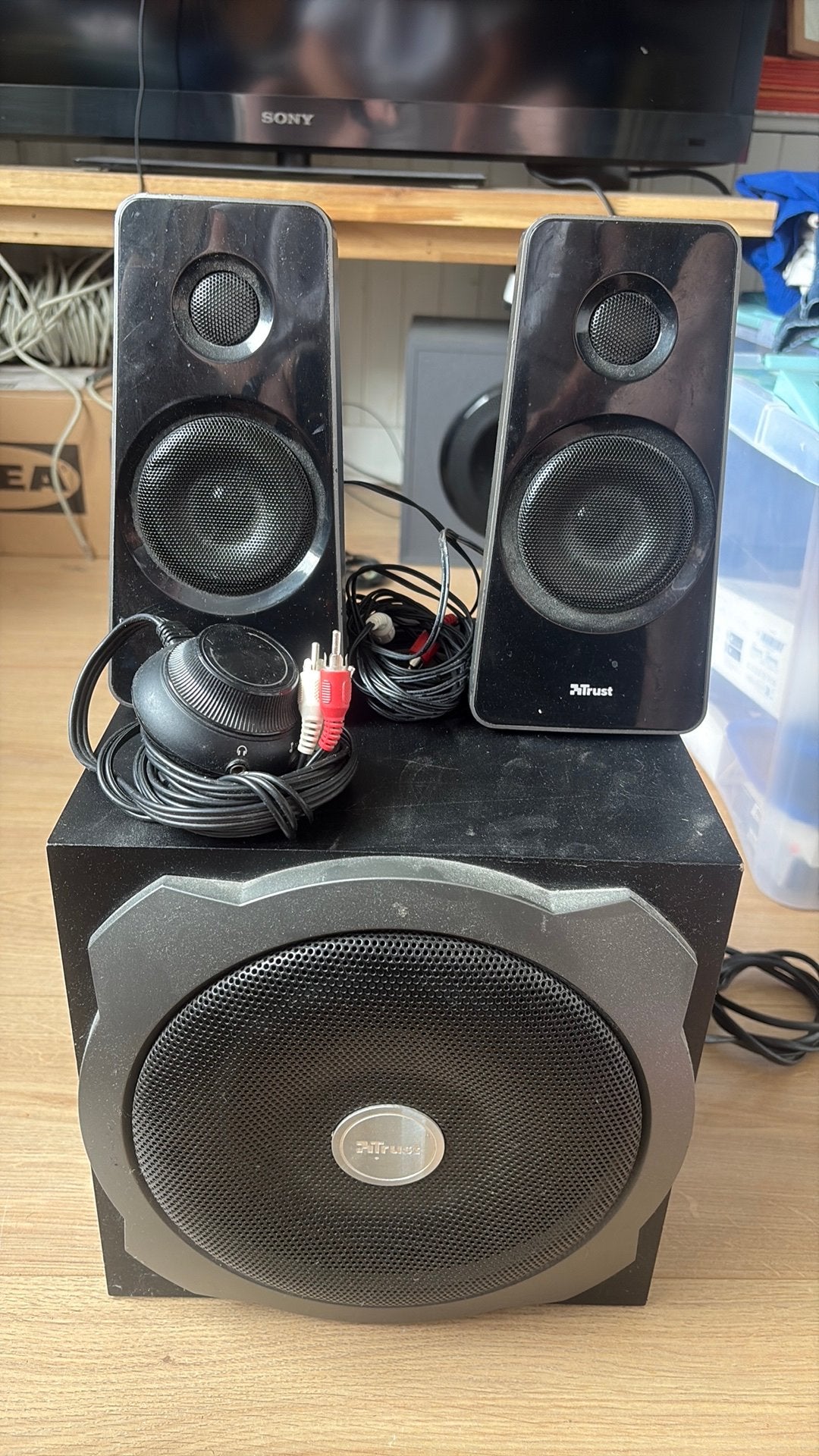 Trust speakers met basbox, Computers en Software, Pc speakers, Ophalen, Zo goed als nieuw
