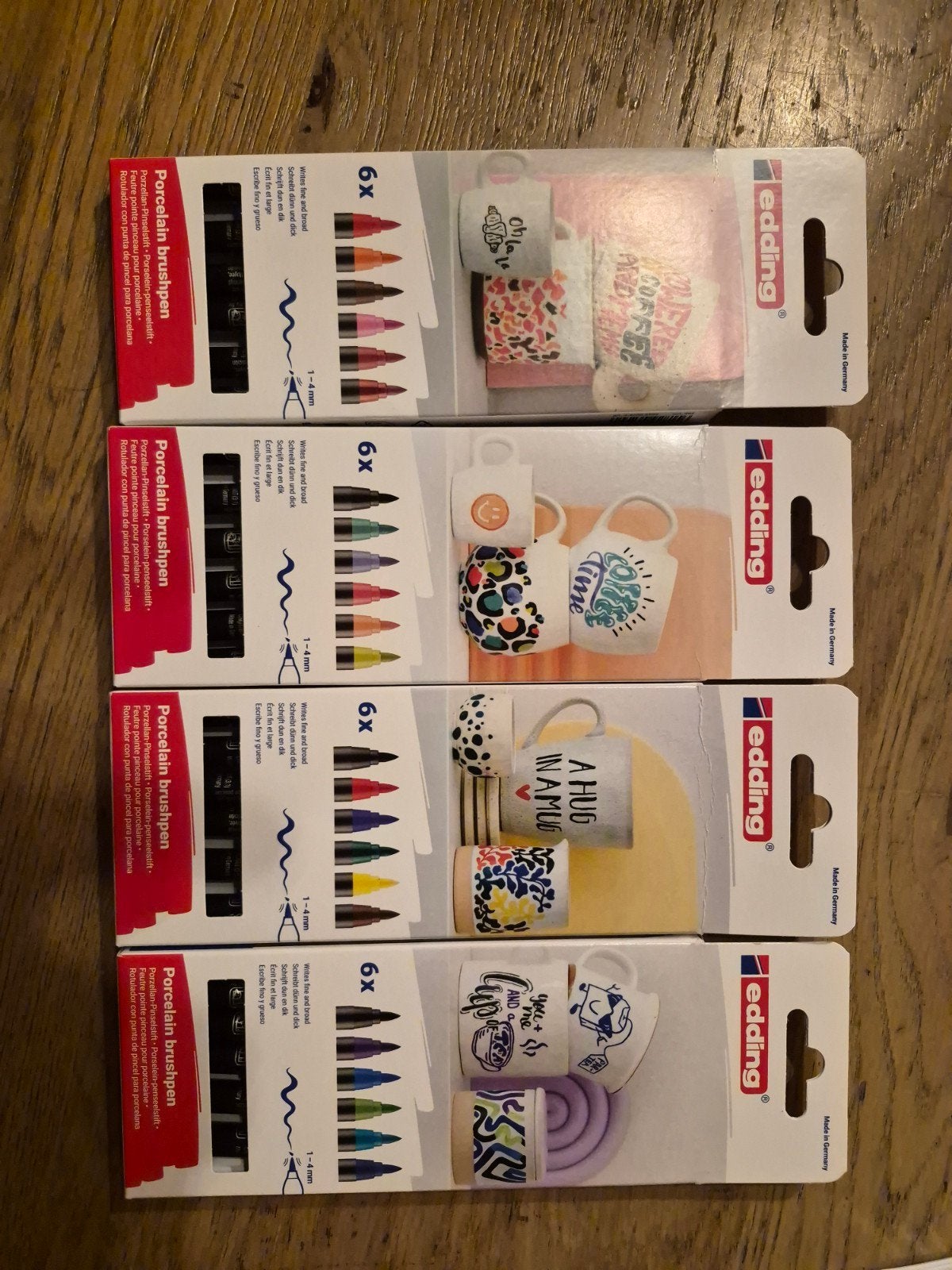 Edding Porselein Penseelstiften - 4 sets (24 stiften), Ophalen of Verzenden