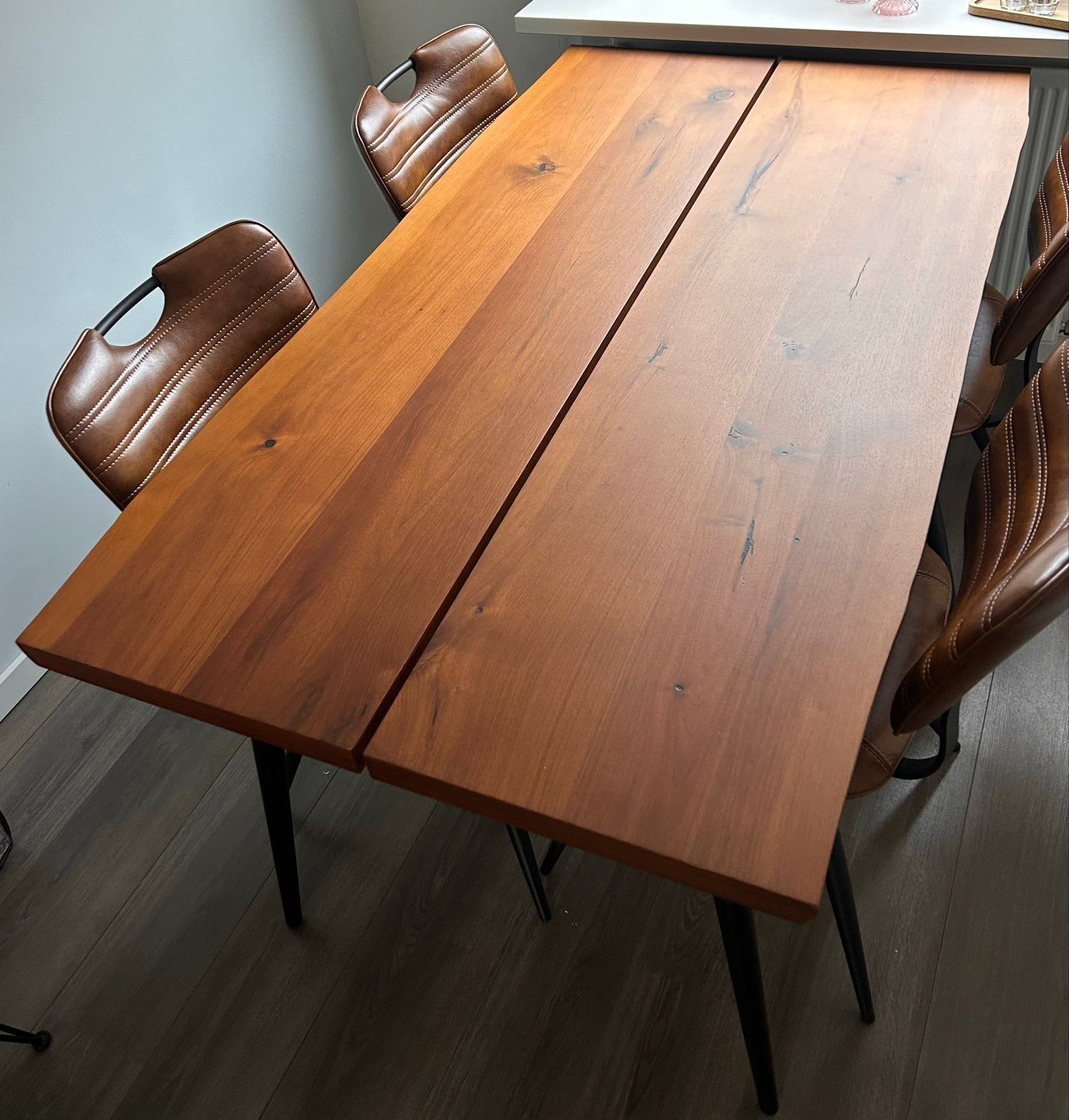 Robuuste houten eettafel Dutchbone 180x90 cm, Huis en Inrichting, Ophalen, 50 tot 100 cm, Zo goed als nieuw, Vijf personen of meer