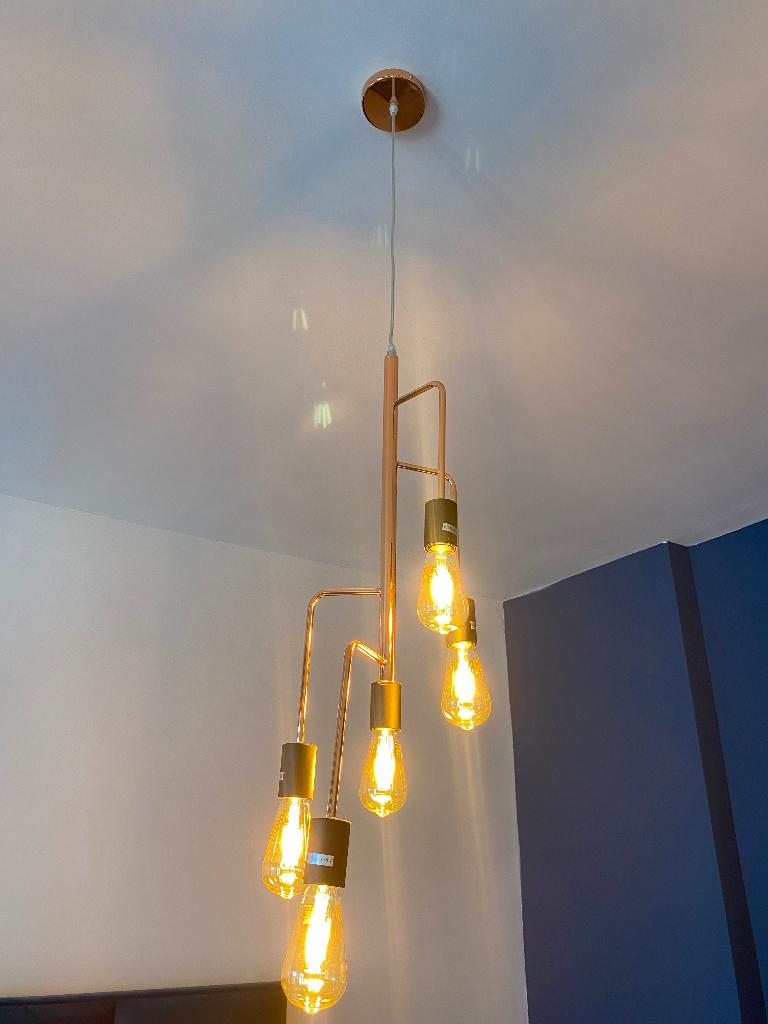 NIEUW: Chericoni metalen hanglamp koper rosegoud rose goud, 50 tot 75 cm, Nieuw, Ophalen of Verzenden, Metaal
