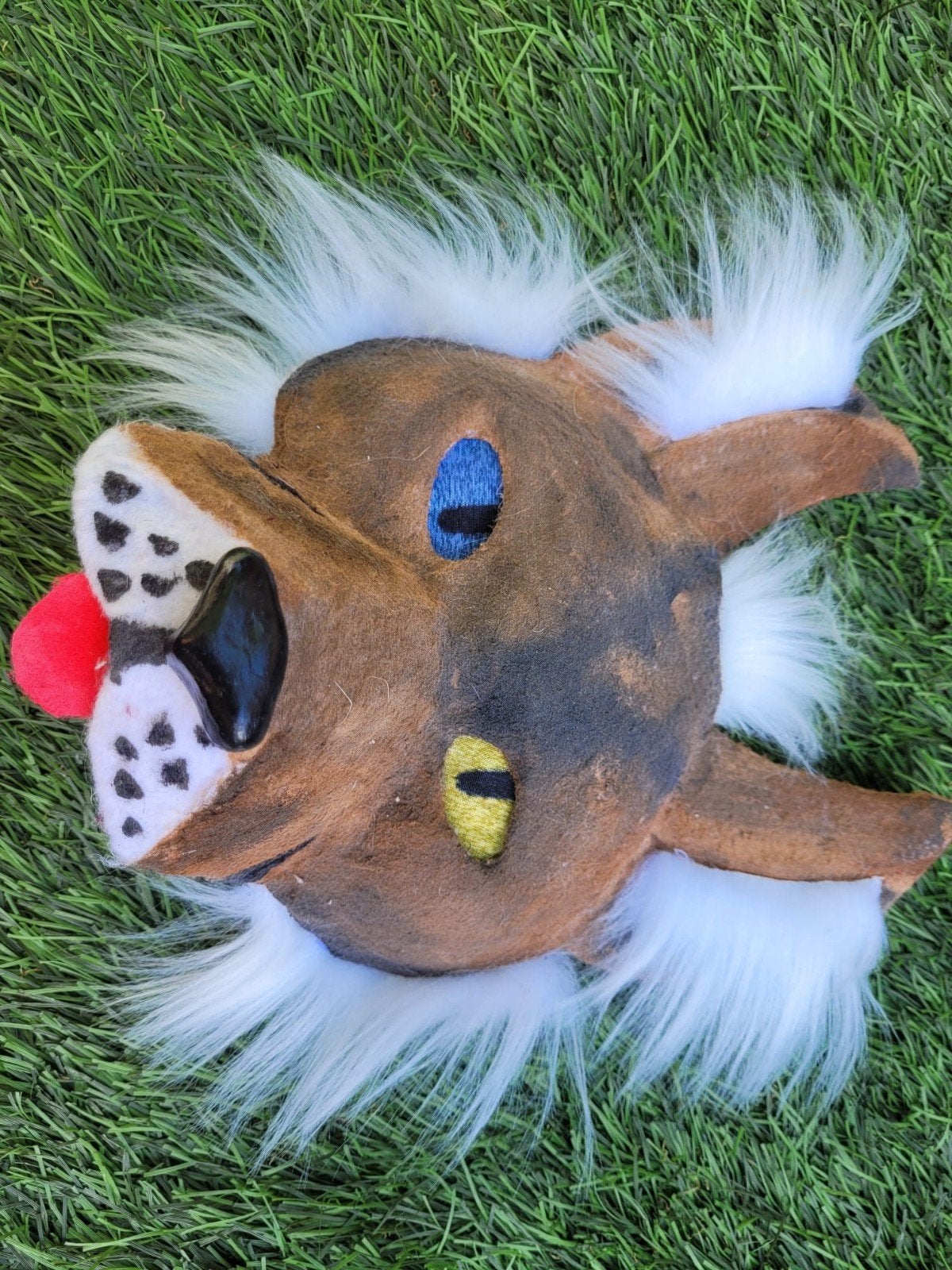 Handgemaakt Therian Masker Leeuw/Hond met Afneembare Tong, Handgemaakt, Dieren, Nieuw, Meerkleurig